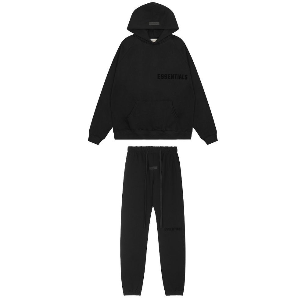 ESSENTIALS BLACK TRACKSUIT